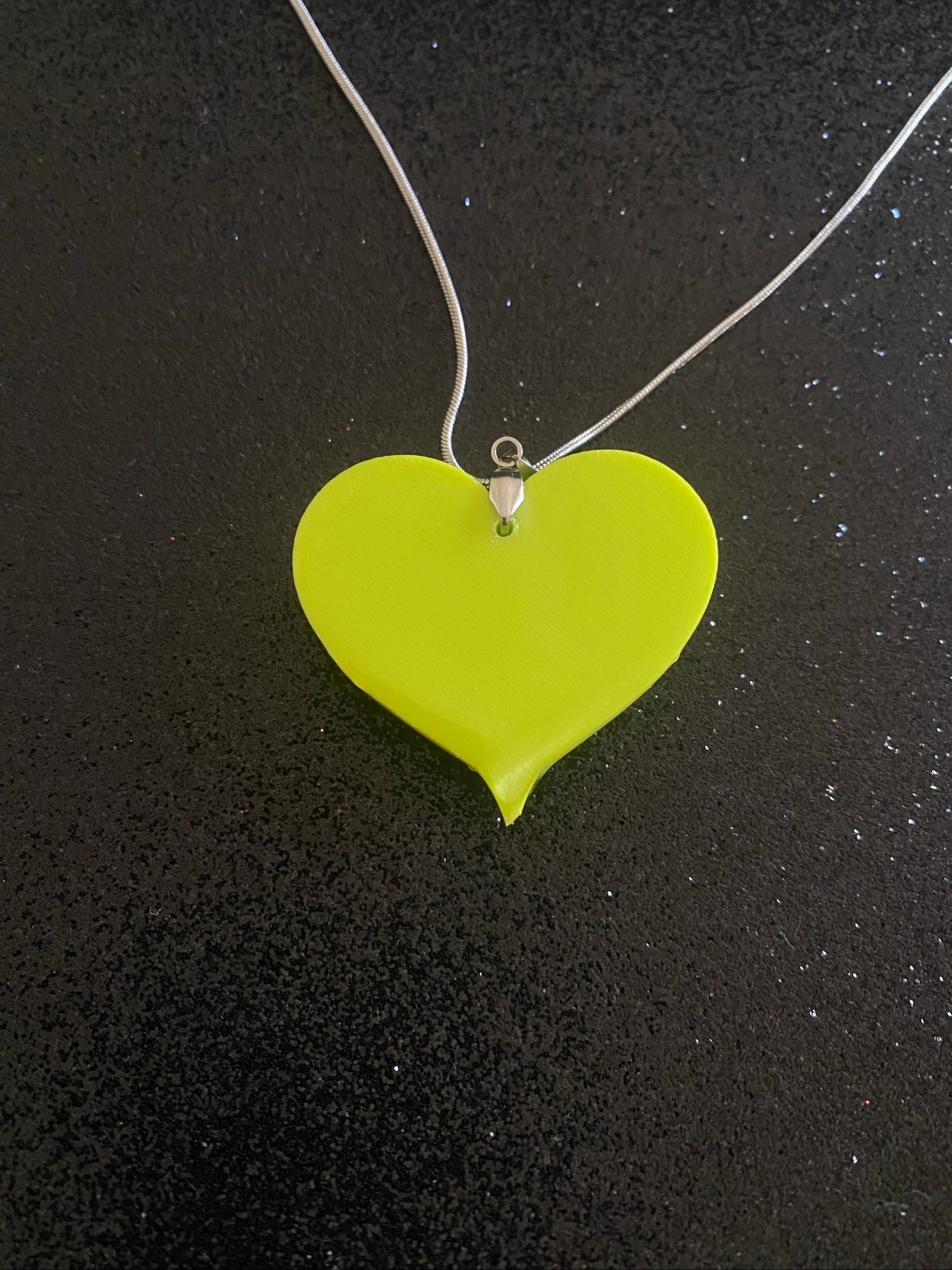 3D Neon Green Heart Pendant - Y2K / Alternative Style - Stainless Steel Chain – photo 5